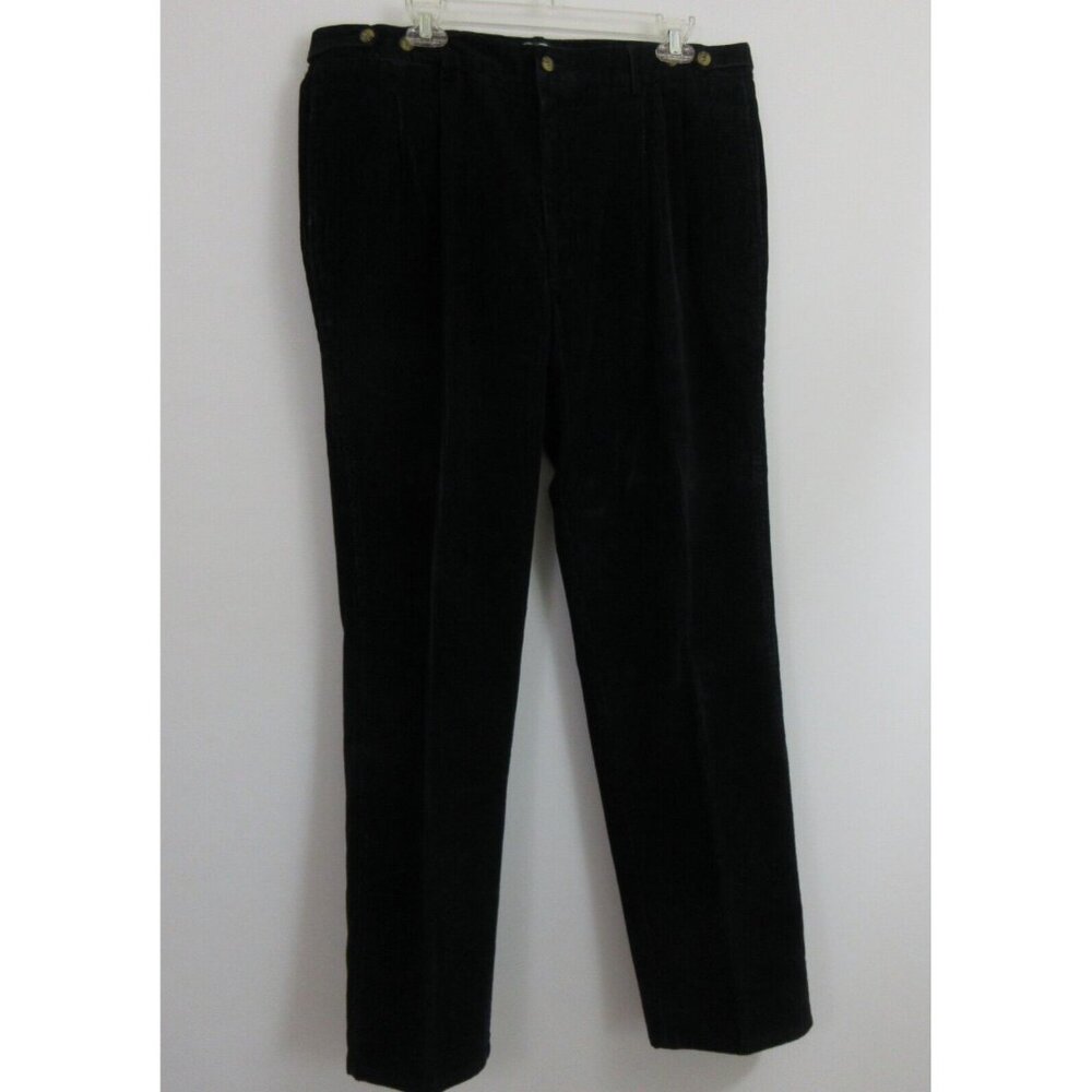 Vintage IZOD Men's Navy Blue Corduroy Slacks Regular Size 38x33 Pleated Front